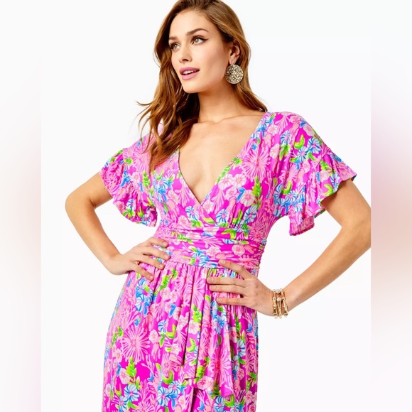 Lilly Pulitzer Anchorage Straight Fit Midi Dress - Amethyst Moms The Word Size S - Picture 4 of 9